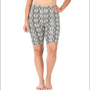 Snake print biker shorts